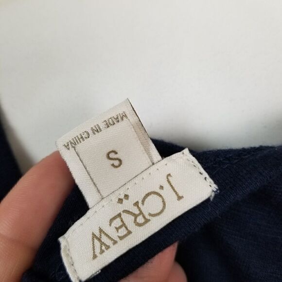 J. Crew Womens Size Small Navy Blue Tiered Dot Racerback Tank Top - Picture 6 of 8